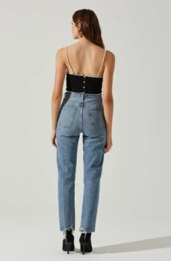 Kira Pearl Embellished Sweater Top -Outlet Cozi Luxe Store ACT17886 BLACK 6