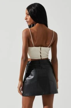 Kira Pearl Embellished Sweater Top -Outlet Cozi Luxe Store ACT17886 CREAM 6