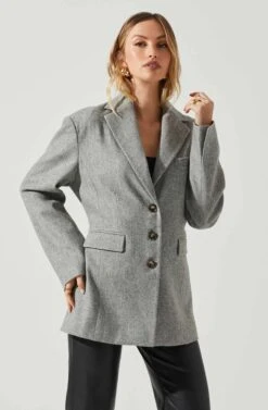 Galilea Oversized Blazer -Outlet Cozi Luxe Store ACT17892 GRAY 4