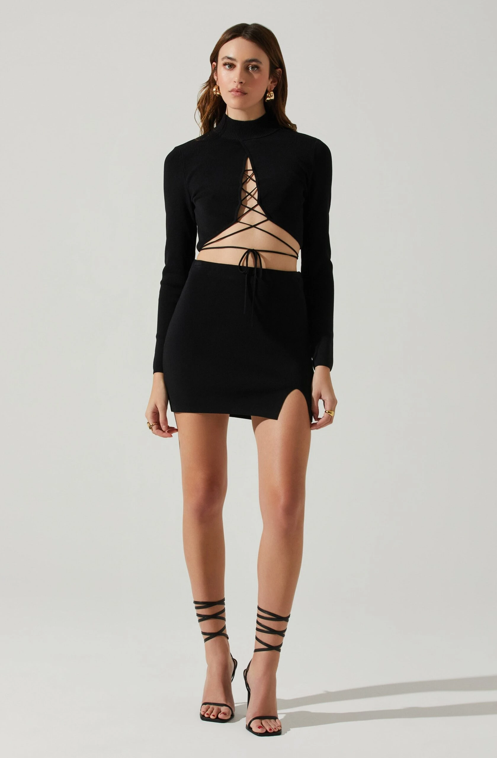 Raven Mock Neck Tie Waist Sweater 4 Raven Mock Neck Tie Waist Sweater - Image 2