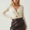 Rylee Twist Front Cutout Sweater -Outlet Cozi Luxe Store ACT17919 CREAM 3