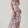 Tayla Floral Tiered Midi Dress -Outlet Cozi Luxe Store ADR100686B PINKLAVENDERFLORAL 2