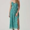 Floral Ruched Bust Midi Dress -Outlet Cozi Luxe Store ADR101663 BLUEFLORAL 2