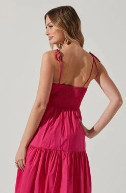 Tiered Smocked Midi Dress -Outlet Cozi Luxe Store ADR101693 FUCHSIA 5