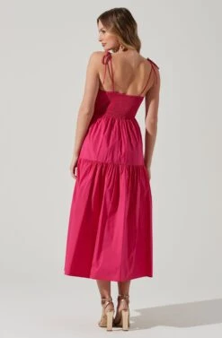 Tiered Smocked Midi Dress -Outlet Cozi Luxe Store ADR101693 FUCHSIA 6