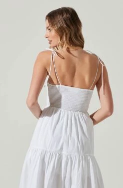 Tiered Smocked Midi Dress -Outlet Cozi Luxe Store ADR101693 WHITE 5