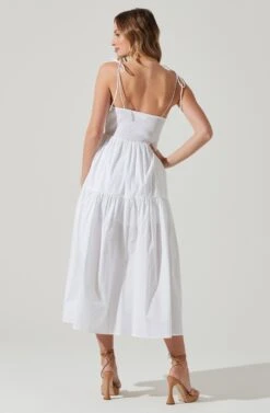 Tiered Smocked Midi Dress -Outlet Cozi Luxe Store ADR101693 WHITE 6