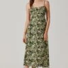 Open Back Floral Midi Dress -Outlet Cozi Luxe Store ADR101751 GREENORANGEFLORAL 1
