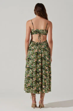 Open Back Floral Midi Dress 19 Open Back Floral Midi Dress -Outlet Cozi Luxe Store ADR101751 GREENORANGEFLORAL 5