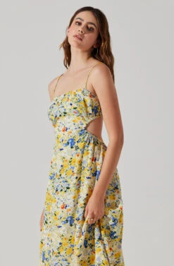 Open Back Floral Midi Dress 21 Open Back Floral Midi Dress -Outlet Cozi Luxe Store ADR101751 YELLOWBLUEABSTRACT 4