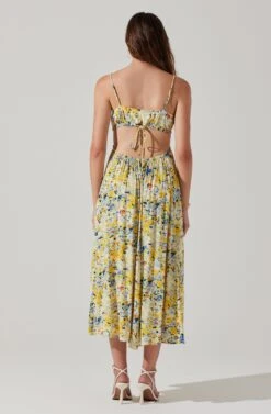 Open Back Floral Midi Dress 25 Open Back Floral Midi Dress -Outlet Cozi Luxe Store ADR101751 YELLOWBLUEABSTRACT 5