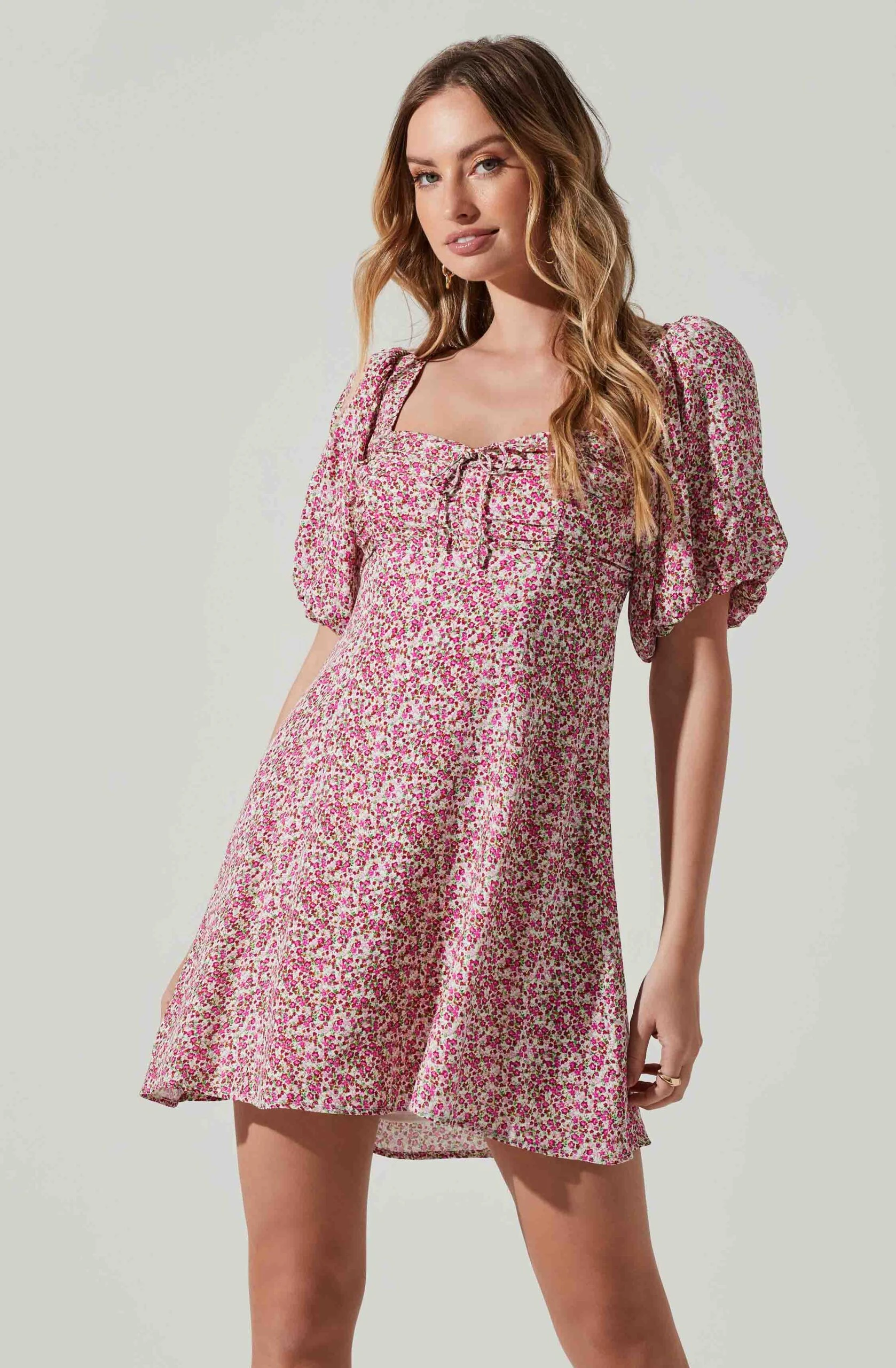 Floral Puff Sleeve Mini Dress 4 Floral Puff Sleeve Mini Dress - Image 2