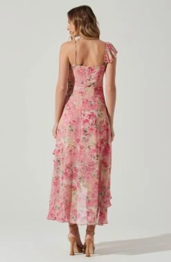 Camelia Floral Midi Dress -Outlet Cozi Luxe Store ADR101861C PINKGREENFLORAL 6