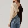 Two Toned Twist Back Sweater -Outlet Cozi Luxe Store ALT16617 FCI BROWNCONTRAST 6