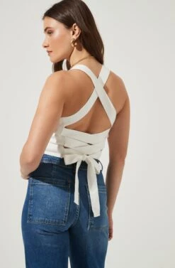 Varley Square Neck Cross Back Top 22 Varley Square Neck Cross Back Top -Outlet Cozi Luxe Store AMB MWT3641 OFFWHITE 4