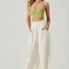Pleated Front Wide Leg Trouser 2 Pleated Front Wide Leg Trouser -Outlet Cozi Luxe Store AP7224 CREAM 1194