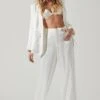 Brigitta Satin Wide Leg Pants -Outlet Cozi Luxe Store AP7265S WHITE 2