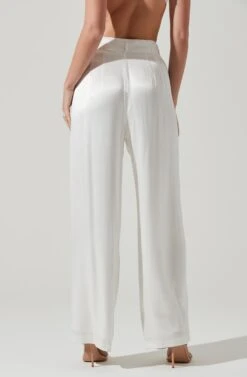 Brigitta Satin Wide Leg Pants -Outlet Cozi Luxe Store AP7265S WHITE 5