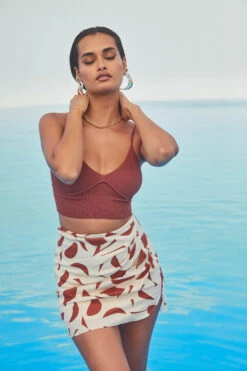 Nirina Abstract Print Mini Skirt -Outlet Cozi Luxe Store ASTR SPR22 PT1 2058