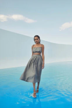 Terra Bella High Waist Midi Skirt -Outlet Cozi Luxe Store ASTR SPR22 PT1 2172