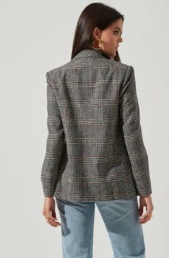 Double Breasted Blazer 9 Double Breasted Blazer -Outlet Cozi Luxe Store AT13579 BLACK WHITE 4