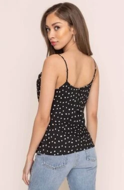 Cowl Drape Cami -Outlet Cozi Luxe Store AT15035D BLACK DOT 5A d99f1705 cc76 4496 8153 427bf2ee3ed6