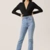 Long Sleeve Side Cutout Bodysuit -Outlet Cozi Luxe Store AT15120 BLACK 1
