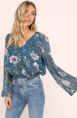 Surplice Floral Burnout Top