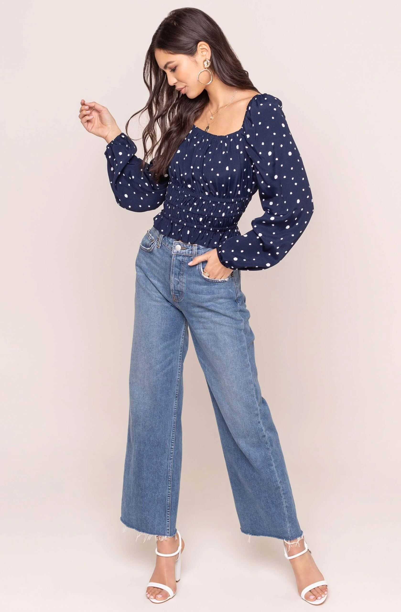 Long Sleeve Square Neck Smocked Top 5 Long Sleeve Square Neck Smocked Top - Image 3