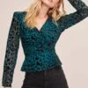 Burnout Leopard Wrap Top 1 Burnout Leopard Wrap Top -Outlet Cozi Luxe Store AT15511B TEAL BLACK LEOPARD 2
