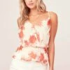 Strappy Floral Cami -Outlet Cozi Luxe Store AT15516B RED TAUPE FLORAL 2A