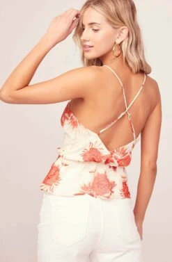 Strappy Floral Cami 11 Strappy Floral Cami -Outlet Cozi Luxe Store AT15516B RED TAUPE FLORAL 5AA