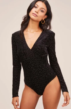 Deep V Leopard Burnout Bodysuit 9 Deep V Leopard Burnout Bodysuit -Outlet Cozi Luxe Store AT15571B BLK BURNOUT LEOPARD 5