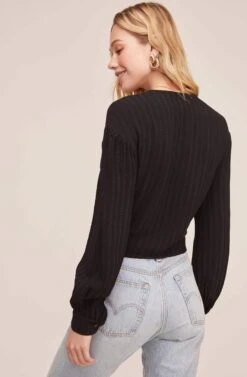 Tie Front Top 13 Tie Front Top -Outlet Cozi Luxe Store AT15667 BLACK 6