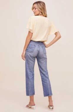 Flutter Sleeve Surplice Floral Top -Outlet Cozi Luxe Store AT15688B YELLOW DITSY 5