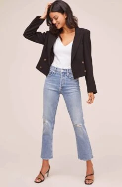 Cropped Blazer -Outlet Cozi Luxe Store AT15702 BLACK 1