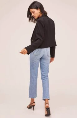 Cropped Blazer -Outlet Cozi Luxe Store AT15702 BLACK 3