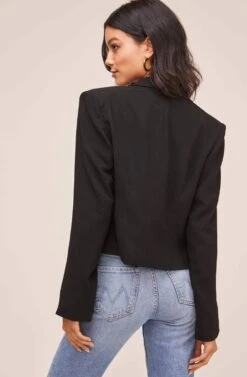 Cropped Blazer -Outlet Cozi Luxe Store AT15702 BLACK 4