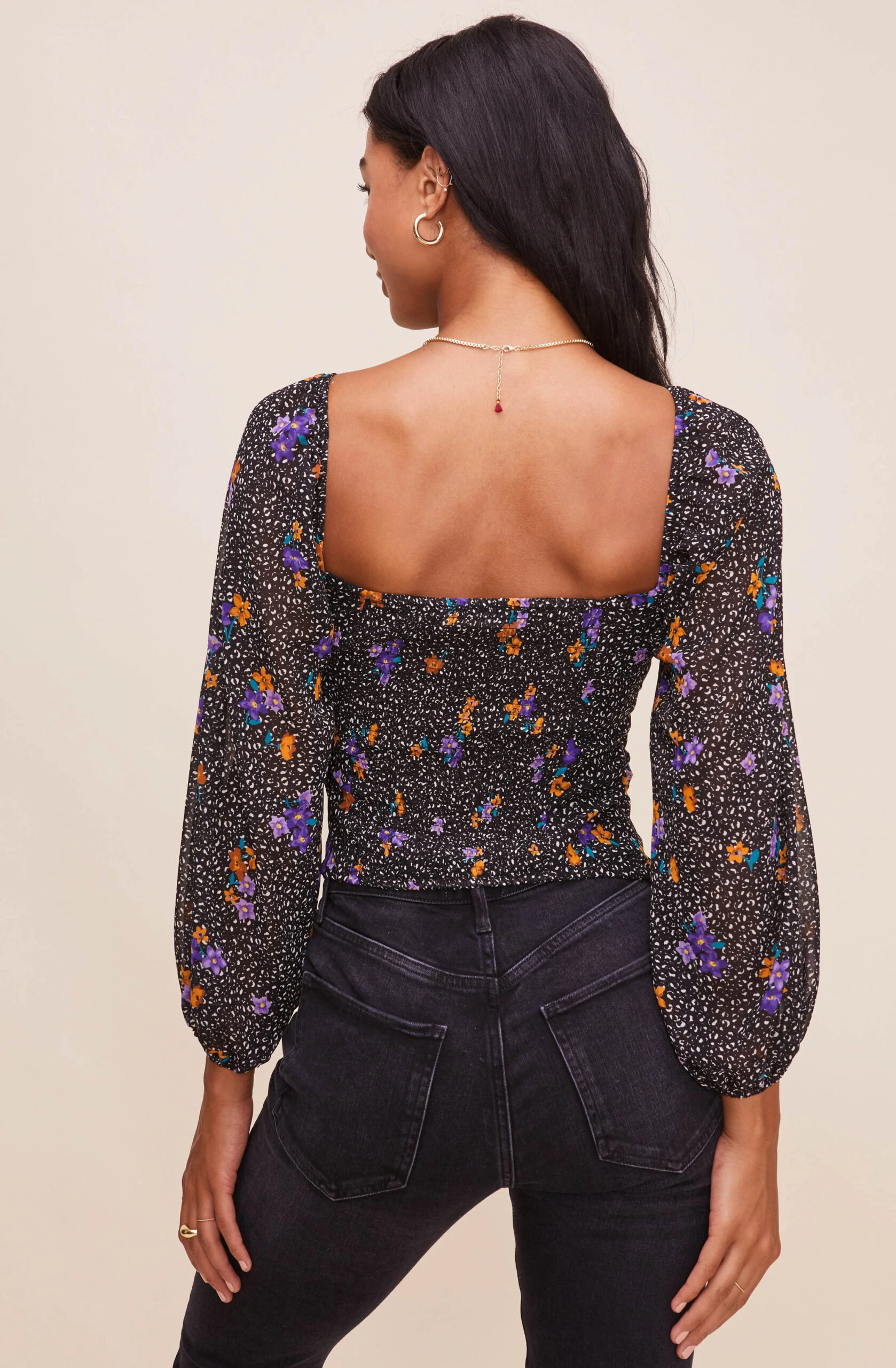 Shirred Long Sleeve Floral Smocked Top 11 Shirred Long Sleeve Floral Smocked Top - Image 9