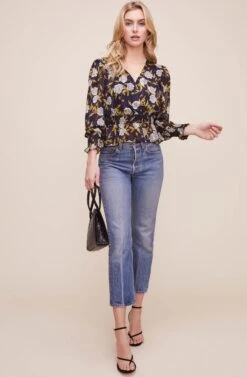 Surplice Floral Peplum Top -Outlet Cozi Luxe Store AT15886 NAVY FLORAL 2 79bef4e1 7592 48b0 bd74 879db44d94c6
