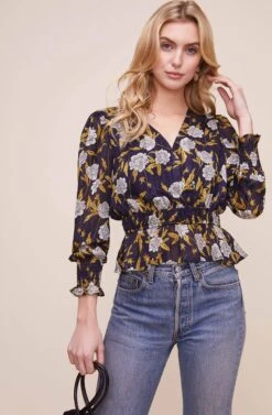 Surplice Floral Peplum Top -Outlet Cozi Luxe Store AT15886 NAVY FLORAL 3 99daeab0 2be4 42dd 8d85 78b1d130966f
