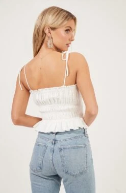Eyelet Cami -Outlet Cozi Luxe Store AT16054 WHITE 6