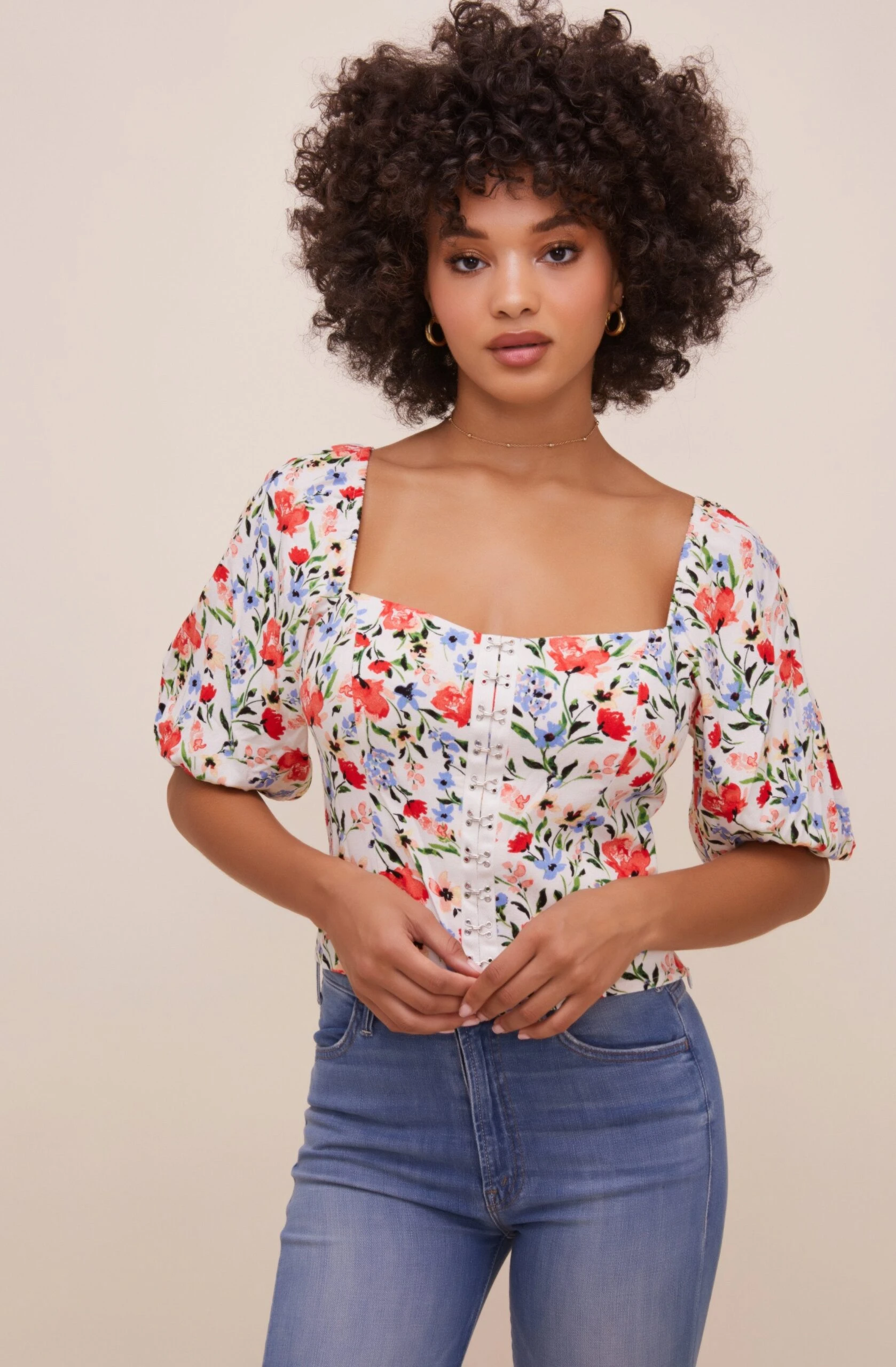 Hook & Eye Square Neck Floral Top 3 Hook & Eye Square Neck Floral Top