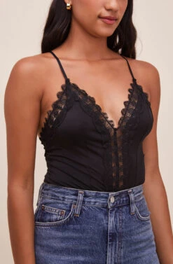 Lace Inset Bodysuit 17 Lace Inset Bodysuit -Outlet Cozi Luxe Store AT16124 BLACK 3