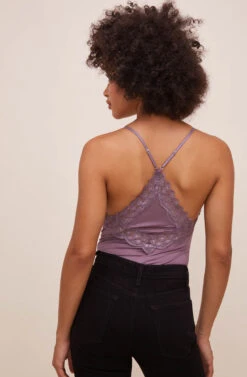 Lace Inset Bodysuit 27 Lace Inset Bodysuit -Outlet Cozi Luxe Store AT16124 LAVENDER 6