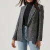 One Button Blazer -Outlet Cozi Luxe Store AT16133 BLACK 2