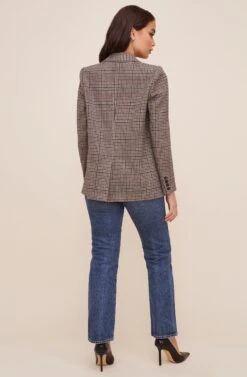 Plaid Blazer -Outlet Cozi Luxe Store AT16133 BROWNTEALPLAID 4