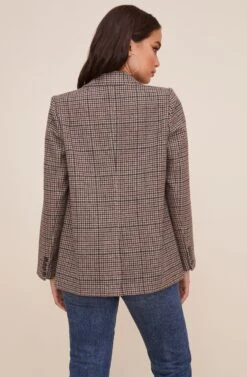 Plaid Blazer -Outlet Cozi Luxe Store AT16133 BROWNTEALPLAID 5