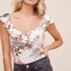 Double Ruffle Off The Shoulder Rib Bodysuit