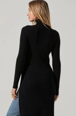 Hi Slit Turtleneck Sweater 16 Hi Slit Turtleneck Sweater -Outlet Cozi Luxe Store AT16295 BLACK 4